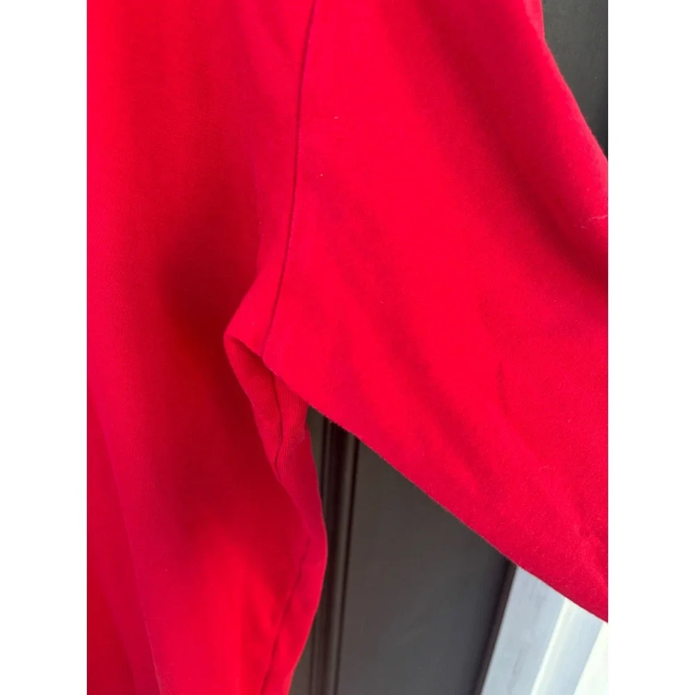 Polo Ralph Lauren Mens XL Red Long Sleeve Cotton Polo Shirt Navy Blue Pony Logo - Picture 4 of 9